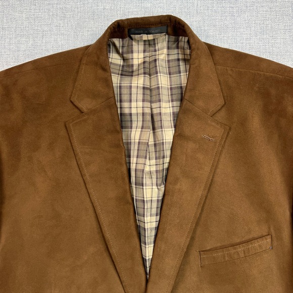 Lauren Ralph Lauren Faux Suede Blazer Sport Coat Men 50R Brown Classic Academia - Picture 7 of 12